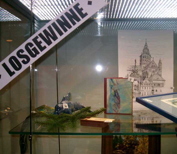 BuchbindeAtelier . Kochinke 
im Rathaus Mainz 
Tombola Gewinn